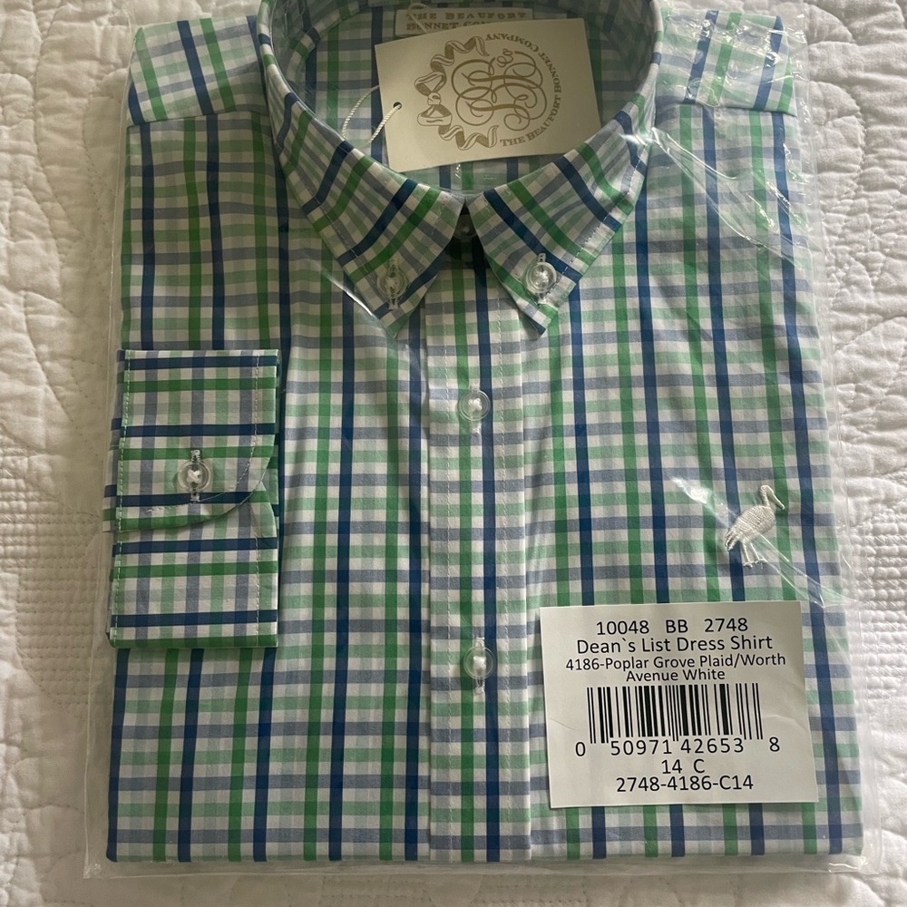 Beaufort Bonnet Company Dean’s List Dress Shirt- 14. Poplar Plaid/Worth Ave